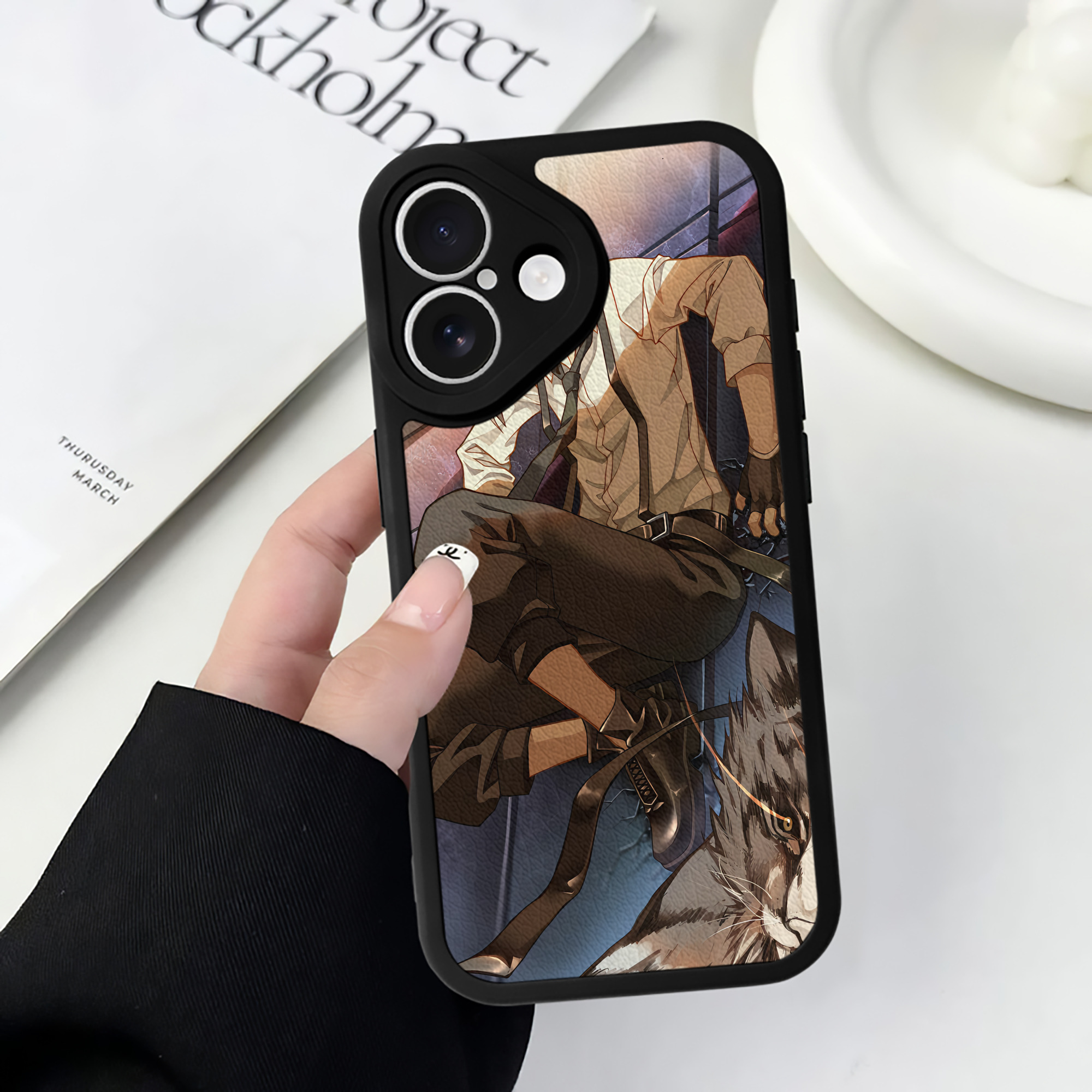 （画像用） 文豪ストレイドッグス Bungo Stray Dogs 【iPhone 16シリーズ対応】シリコンスマホケース（レザー調） 材質：シリコン